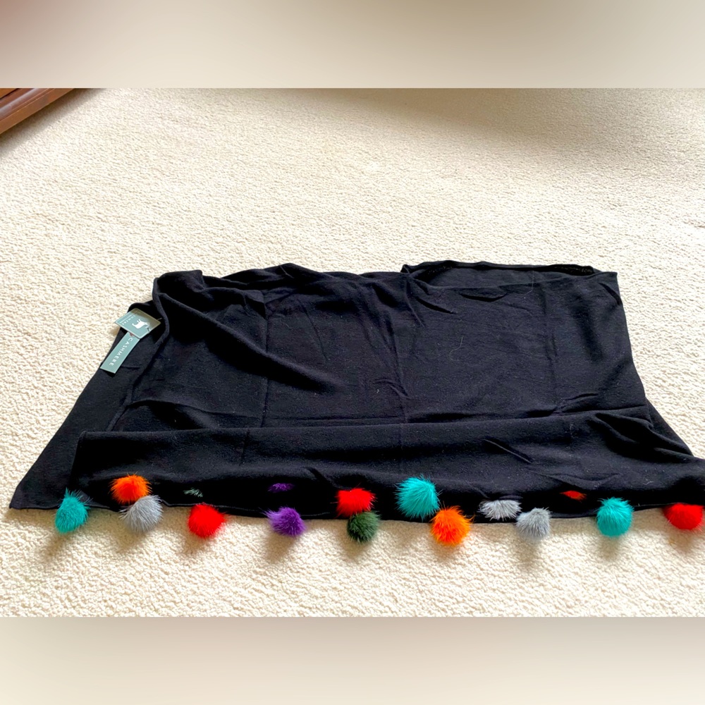Cashmere black  one size wrap over head . New with tags .